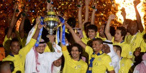 Al Nassr Team celebrations in HRH house after the crowning 