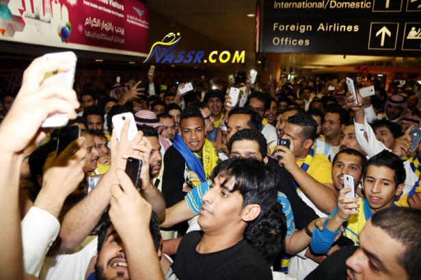 Brazilian striker Hernane arrived at KKI Airport in Riyadh